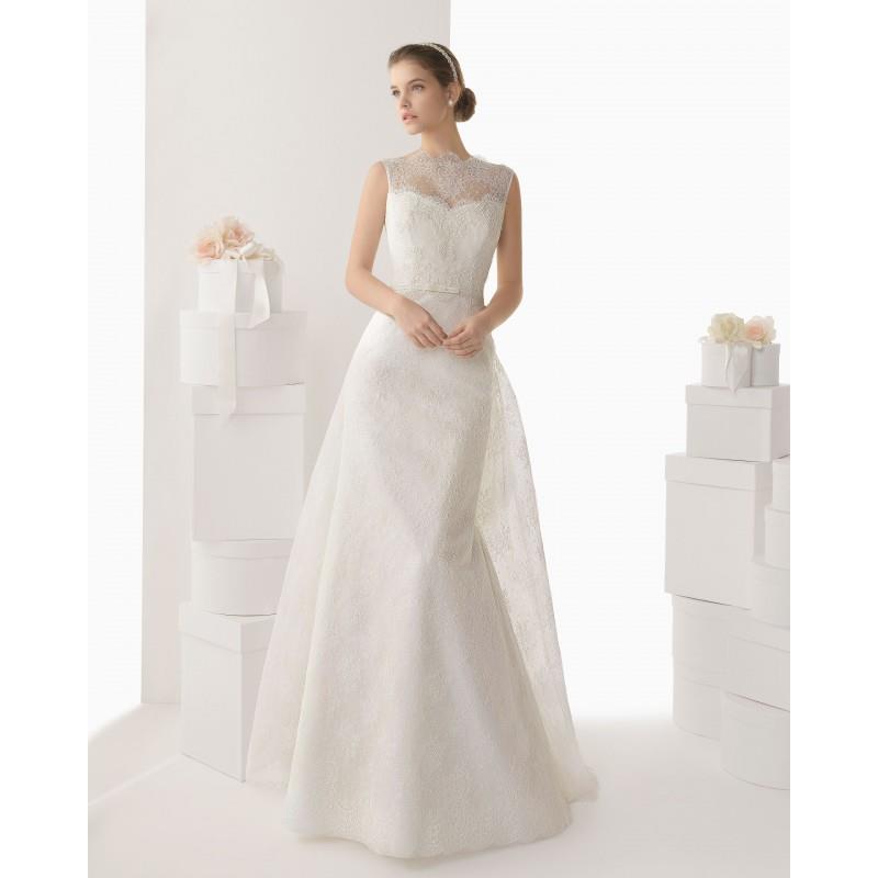 My Stuff, Nectarean A-line Bateau Lace Sweep/Brush Train Tulle Wedding Dresses - Dressesular.com