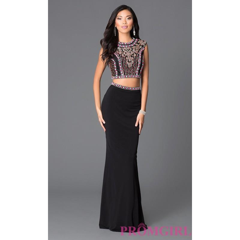 My Stuff, Floor Length Two Piece Beaded Top Dress - Discount Evening Dresses |Shop Designers Prom Dr
