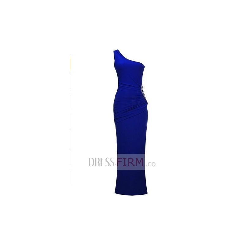 My Stuff, 2017 Sexy Sheath/Column One Strap Sleeveless Beading and Ruffle Floor-length Elastic Woven