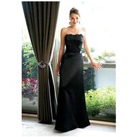 2017 Sophisticated Black Satin Fashion Strapless Side Drape Beads Working Bridesmaid Dress In Canada