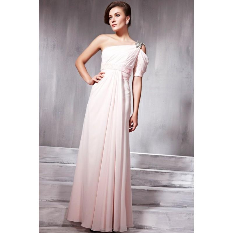 My Stuff, Best Sell One Shoulder Ruffled Graceful Princess Prom Dress With One Short Sleeve In Canad