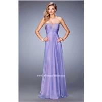 Cloud Blue La Femme 22115 - Chiffon Open Back Dress - Customize Your Prom Dress