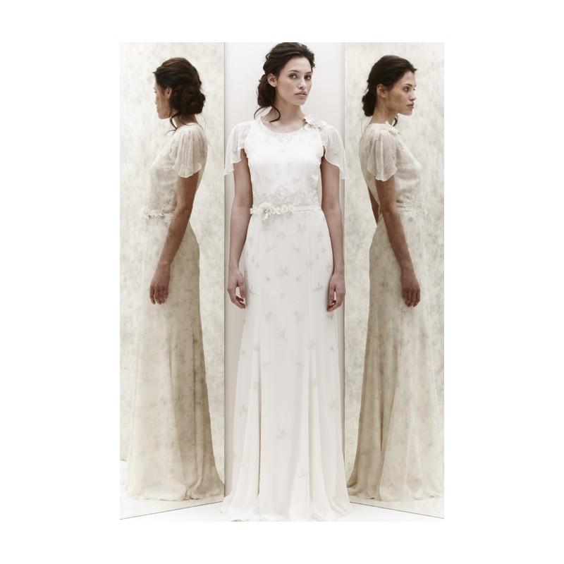 My Stuff, Jenny Packham - Spring 2013 - Hibiscus Chiffon Sheath Wedding Dress with Floral Accents an
