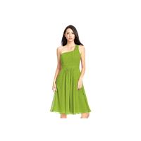 Clover Azazie Camellia - Chiffon Knee Length One Shoulder Strap Detail Dress - The Various Bridesmai