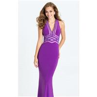 Purple Beaded Open back Jersey Gown by Madison James Special Occasion - Color Your Classy Wardrobe