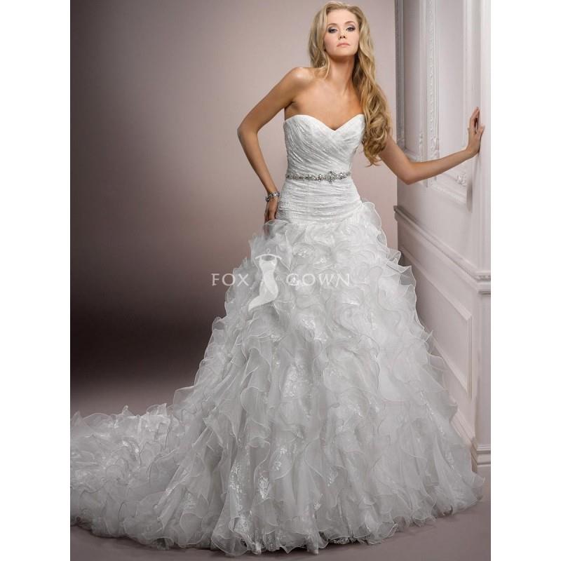 My Stuff, Geraffte Spitze über schicke Organza Brautkleid mit voll geschichtet Rock Rüschen und Stru