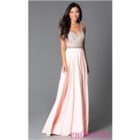 Long Rose Beaded Sleeveless V-Neck Prom Dress - Brand Prom Dresses|Beaded Evening Dresses|Unique Dre