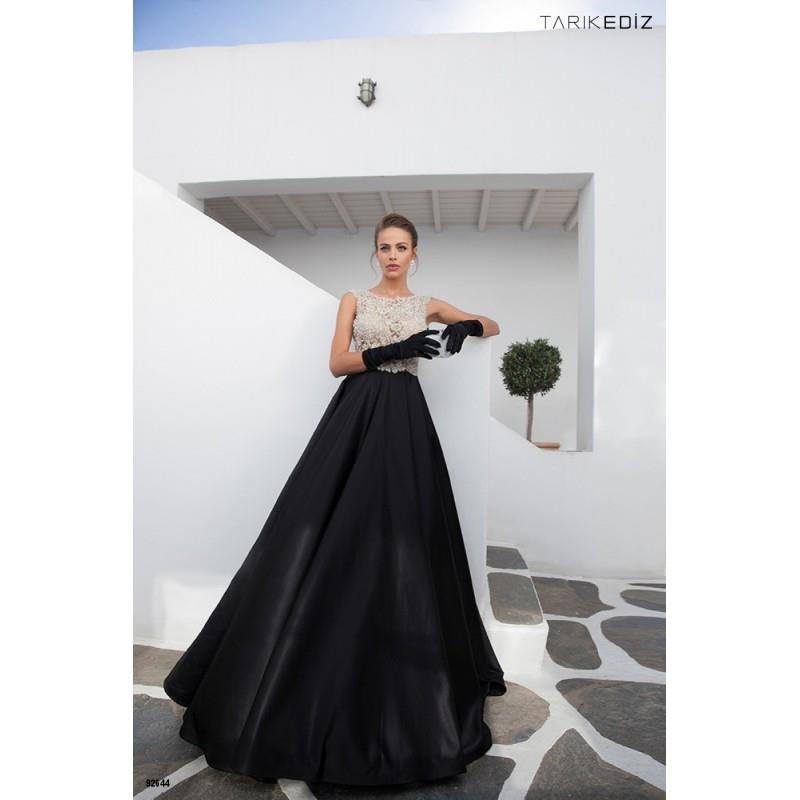 My Stuff, Tarik Ediz 92644 Scoop Neck Beaded Bodice Satin Skirt Ballgown - Tarik Ediz A Line, Ball G