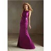 Charming A-line Scoop Straps Beading Floor-length Satin Bridesmaid Dresses - Dressesular.com