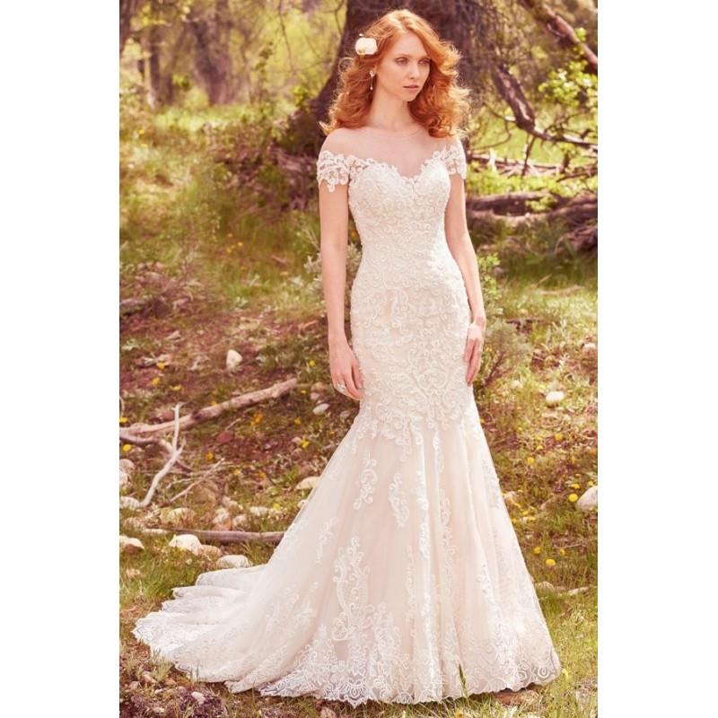My Stuff, Style Marcy by Maggie Sottero - Fit-n-flare Cap sleeve Illusion Floor length LaceTulle Dre