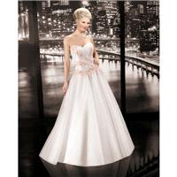 Simple A-line Sweetheart Lace Floor-length Satin&Tulle Wedding Dresses - Dressesular.com
