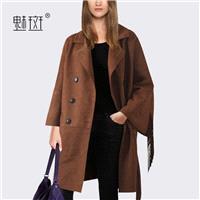 2017 autumn leisure temperament suede jacket women's sweater coat woolen cloth women wear loose coat