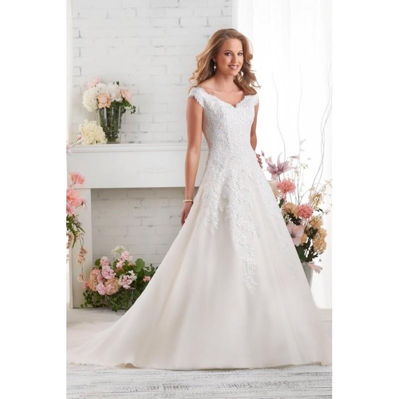 My Stuff, Style 526 by Bonny Bridal - V-neck A-line Organza Floor length Cathedral Dress - 2017 Uniq