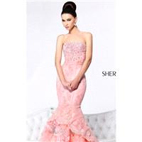 Rosetted Strapless Gown by Sherri Hill - Color Your Classy Wardrobe