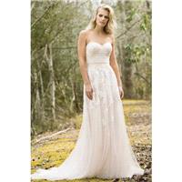 Style 6461 by Lillian West - A-line Sleeveless Sweetheart LaceTulle Floor length Chapel Length Dress