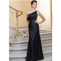 Elegant Sheath/Column One Shoulder Beading Draping Floor-length Satin Chiffon Bridesmaid Dresses - D