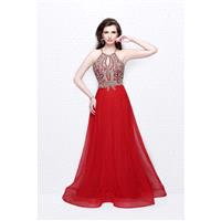 Primavera Couture Long 1860 Black,Red Dress - The Unique Prom Store
