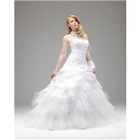 Charming A-line Sweetheart Feathers/Fur Lace Sweep/Brush Train Tulle Wedding Dresses - Dressesular.c