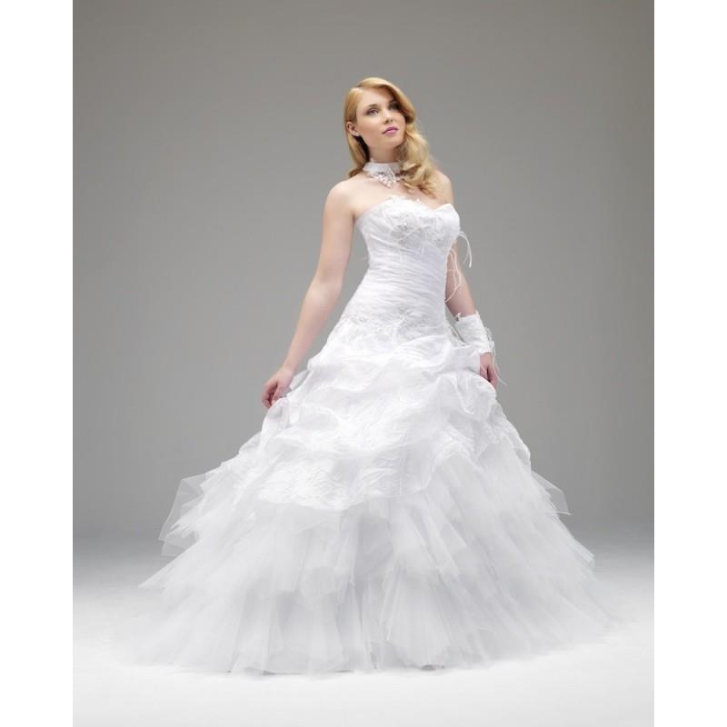 wedding, Charming A-line Sweetheart Feathers/Fur Lace Sweep/Brush Train Tulle Wedding Dresses - Dres