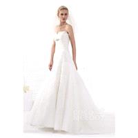 Perfect A-Line Sweetheart Chapel Train Tulle Wedding Dress - Top Designer Wedding Online-Shop