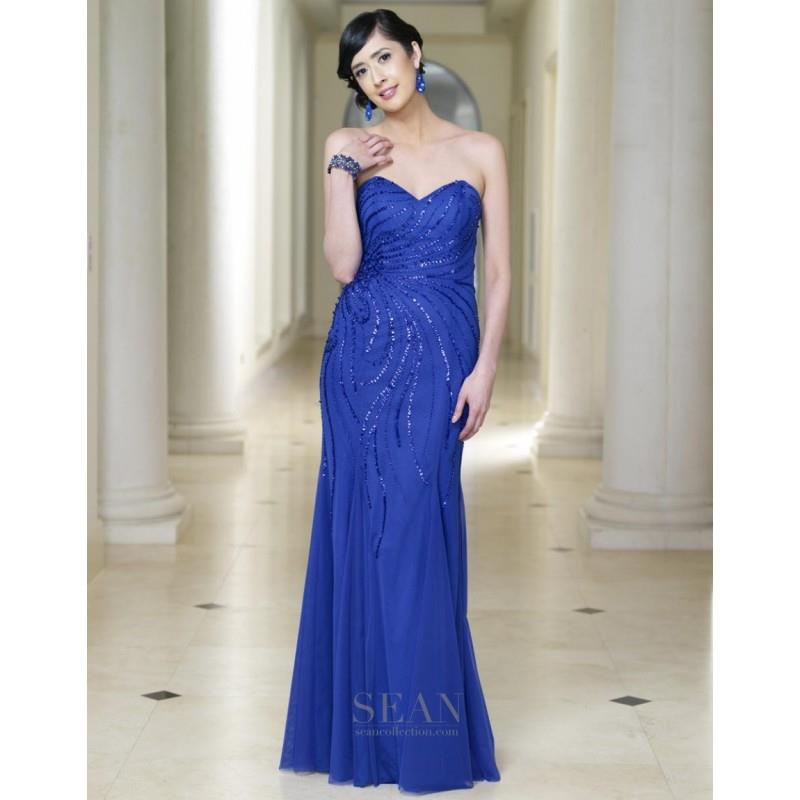 My Stuff, Sean Collection 50736 Long Dress with Godet Skirt - Brand Prom Dresses|Beaded Evening Dres
