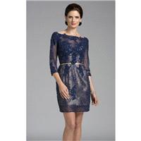 Navy Beaded Cocktail Dress by Lara Designs - Color Your Classy Wardrobe