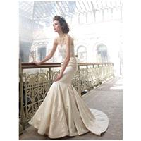 Antik Seide Satin Trompete Brautkleid mit Sweetheart Hals konfrontiert und Jeweled Ribbon - Festlich