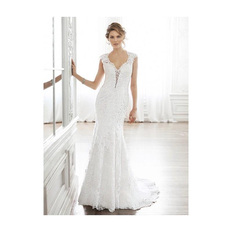 My Stuff, Trumpet/Mermaid V-neck Court Train Satin Lace Wedding Dress - Beautiful Special Occasion D