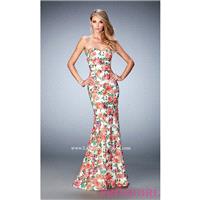 Print Long Strapless Sweetheart La Femme Prom Dress - Discount Evening Dresses |Shop Designers Prom