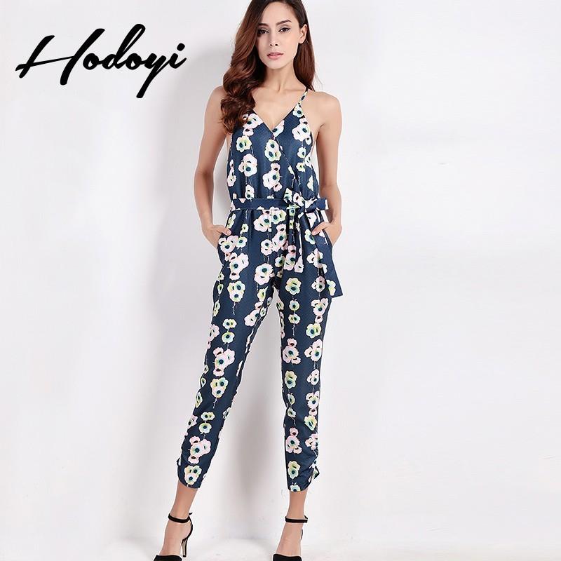 My Stuff, Summer 2017 new style ladies strap jumpsuit jumpsuit printed nine catsuit - Bonny YZOZO Bo