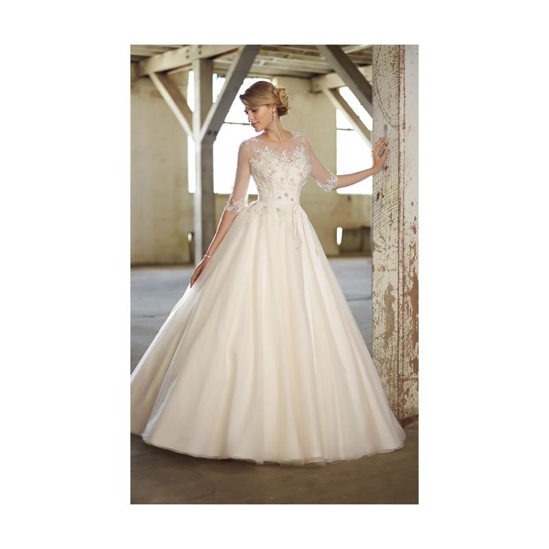 My Stuff, Charming A-line Bateau Beading&Crystal Detailing Lace Sweep/Brush Train Tulle Wedding Dres