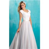 Champagne/Ivory/Platinum Lace Tulle Gown by Allure Bridals - Color Your Classy Wardrobe