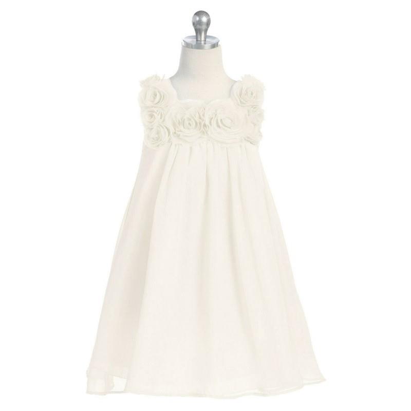 My Stuff, Ivory Yoryu Chiffon Dress w/ Rose Buds Style: D3930 - Charming Wedding Party Dresses|Uniqu