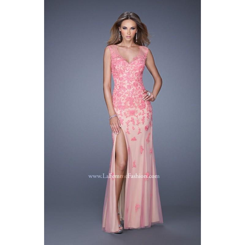 My Stuff, Indigo La Femme 20569 - High Slit Lace Dress - Customize Your Prom Dress