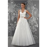 Ophelia by Romantica of Devon - Tulle Floor Straps  V-Neck A-Line Wedding Dresses - Bridesmaid Dress