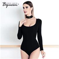 Fall slim tight hot new women's solid color long sleeve Leotard Bodysuit - Bonny YZOZO Boutique Stor