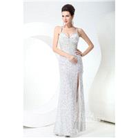 Sparkle Sheath-Column Spaghetti Strap Floor Length Sequin Evening Dress with Crystals and Sequin COZ