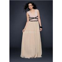 Retro A line Floor Length V Neck Natural Waist Sleeveless Chiffon Prom Dresses - Compelling Wedding