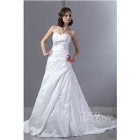Elegant A-Line Sweetheart Chapel Train Taffeta Wedding Dress CWLT13016 - Top Designer Wedding Online