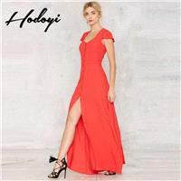 2017 summer styles dresses sexy backless dress dresses elegant single breasted dress - Bonny YZOZO B