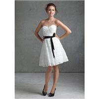 Nectarean A-line Strapless Lace Sashes/Ribbons Short/Mini Satin Bridesmaid Dresses - Dressesular.com