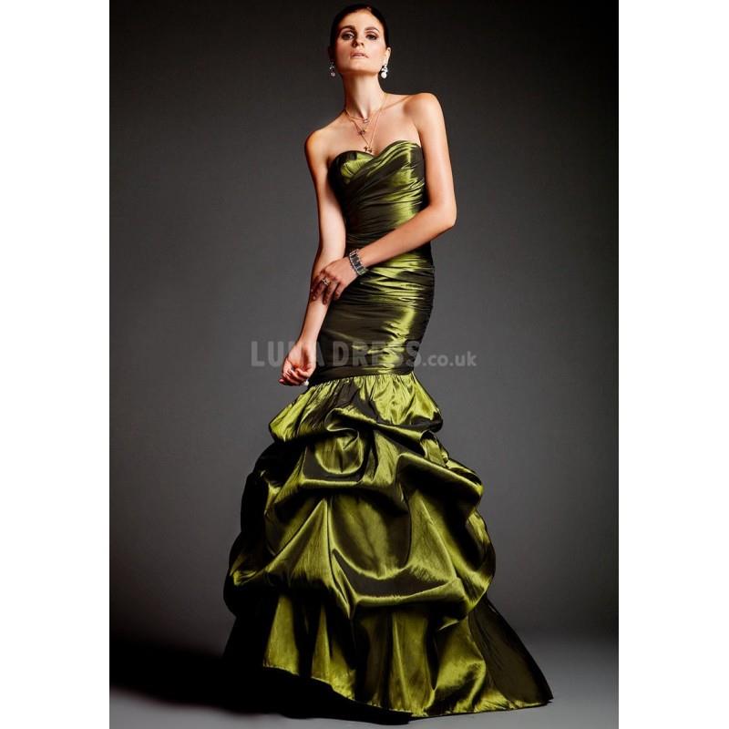 My Stuff, Elegant Sweetheart Floor Length Mermaid Asymmetric Waist Taffeta Evening Dress With Pick u