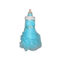 Turquoise Flower Girl Dress - Organza w/ Rhinestone Mini Dress Style: D2970 - Charming Wedding Party