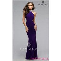 Faviana High Neck Open Back Long Dress - Discount Evening Dresses |Shop Designers Prom Dresses|Event