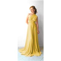 Infinity Dress in color light mustard floor length with long straps - Hand-made Beautiful Dresses|Un