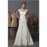 Romantica Oxford by Opulence Bridal - Lace Floor Off-Shoulder  Illusion Fit and Flare Wedding Dresse