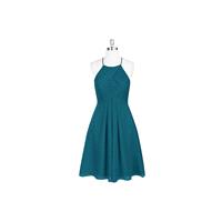 Ink_blue Azazie Adriana - Strap Detail Chiffon Knee Length Halter Dress - Cheap Gorgeous Bridesmaids