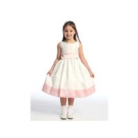 Pink Flower Girl Dress - Sleeveless Shantung w/ Sash Style: D2160 - Charming Wedding Party Dresses|U