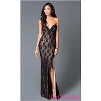 Long Strapless Sweetheart Lace Atria Dress - Discount Evening Dresses |Shop Designers Prom Dresses|E