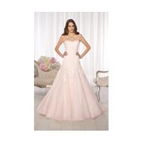 Exquisite A-line Strapless Beading&Sequins Lace Sweep/Brush Train Tulle Wedding Dresses - Dressesula